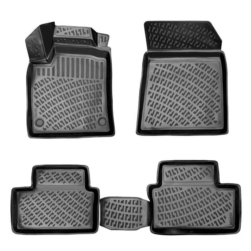 Πατάκια Σκαφάκια 3D Από Λάστιχο TPE Για Renault Clio 5 19+ Rizline 4 Τεμάχια Μαύρα