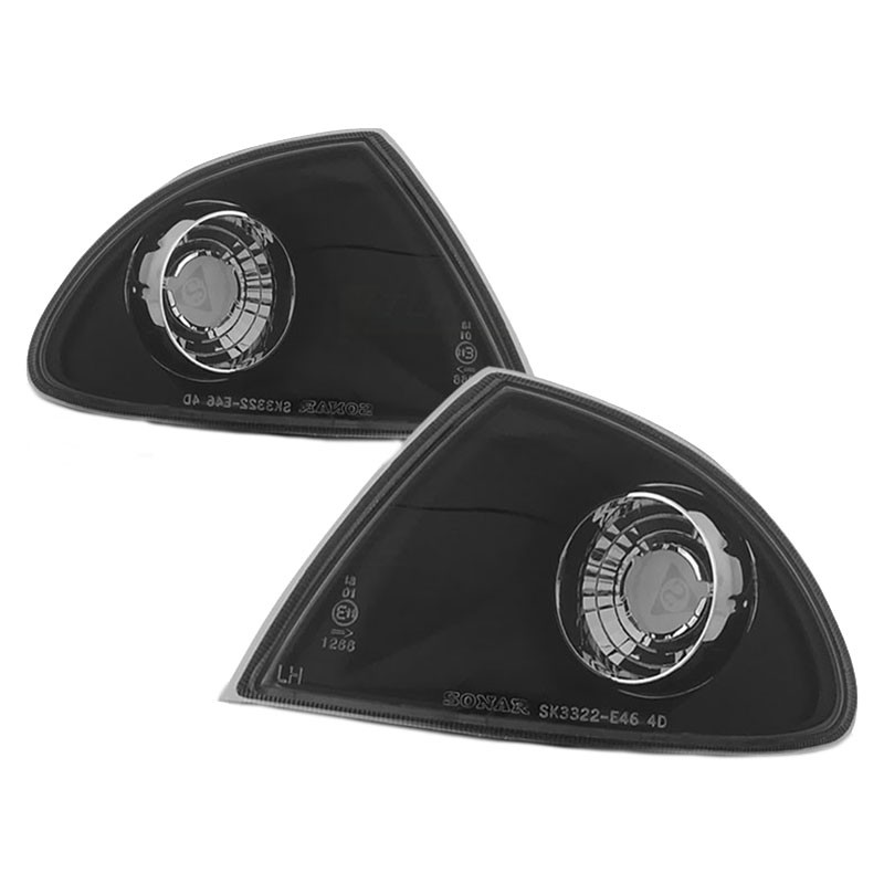 Μπροστινά Φλας Για Bmw 3 E46 99-01 Sedan/Touring Μαύρα 2 Τεμάχια Sonar