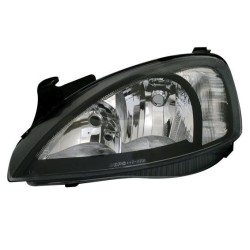 Φανάρια εμπρός για Opel Corsa (2001-2006) - μαύρα ,  χωρίς  λάμπες (Η1) - σετ 2τμχ.