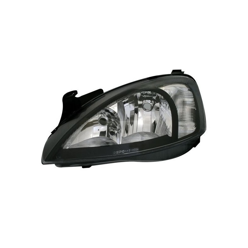 Φανάρια εμπρός για Opel Corsa (2001-2006) - μαύρα ,  χωρίς  λάμπες (Η1) - σετ 2τμχ.