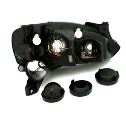 Φανάρια εμπρός για Opel Corsa (2001-2006) - μαύρα ,  χωρίς  λάμπες (Η1) - σετ 2τμχ.