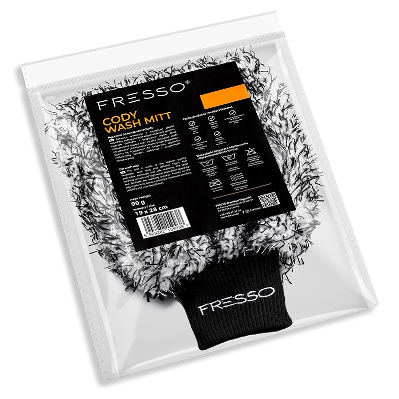 Fresso - Γάντι Πλυσίματος Cody Wash Mitt με Μικροΐνες σε Διαστάσεις 19x28 cm για Ασφαλές Πλύσιμο Αυτοκινήτου με Μεγάλη Επιφάνεια
