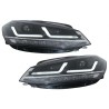 Μπροστινά Φανάρια Set Για Vw Golf VII (7.5) 17-19 DRL Full Led Halogen Version Black LEDHL10-BK Osram Ledriving