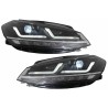 Μπροστινά Φανάρια Set Για Vw Golf VII (7.5) 17-19 DRL Full Led Halogen Version Black LEDHL10-BK Osram Ledriving
