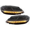 Μπροστινά Φανάρια Set Για Vw Golf VII (7.5) 17-19 DRL Full Led Halogen Version Black LEDHL10-BK Osram Ledriving