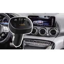 FM Transmitter Με Bluetooth 2 USB Οθόνη LCD Και Τηλεχειριστήριο Als-A931 12 Volt Μαύρο 1 Τεμάχιο