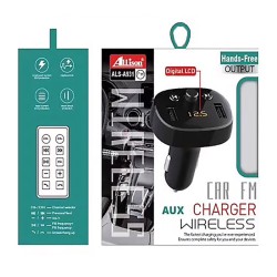 FM Transmitter Με Bluetooth 2 USB Οθόνη LCD Και Τηλεχειριστήριο Als-A931 12 Volt Μαύρο 1 Τεμάχιο