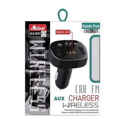 FM Transmitter Με Bluetooth 2 USB Οθόνη LCD Και Τηλεχειριστήριο Als-A931 12 Volt Μαύρο 1 Τεμάχιο
