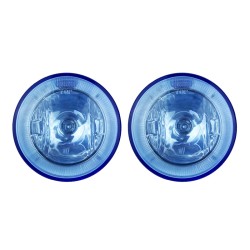 Προβολείς Ομίχλης Universal Μπλε Στρόγγυλοι Ø 10cm H3 12 Volt 55 Watt Με Μπλε Led Angel Eyes 2 Τεμάχια