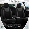 Καλύμματα Αυτοκινήτου Otom Bronco Design Universal Rachel / Δερματίνη Καπιτονέ Σετ Εμπρός / Πίσω 11 Τεμαχίων Μαύρο Με Γκρι Κέντη