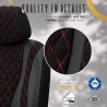 Καλύμματα Αυτοκινήτου Otom Emperor Design Universal Sued / Rachel / Δερματίνη Καπιτονέ Σετ Εμπρός / Πίσω 11 Τεμαχίων Μαύρο Με Κό