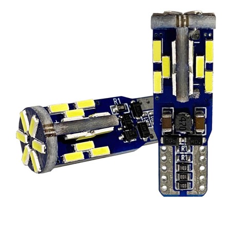 Λάμπες Led T10 12-24 Volt 30 Led Canbus Λευκό Χρώμα Auto GS 100548 2 Τεμάχια 16084