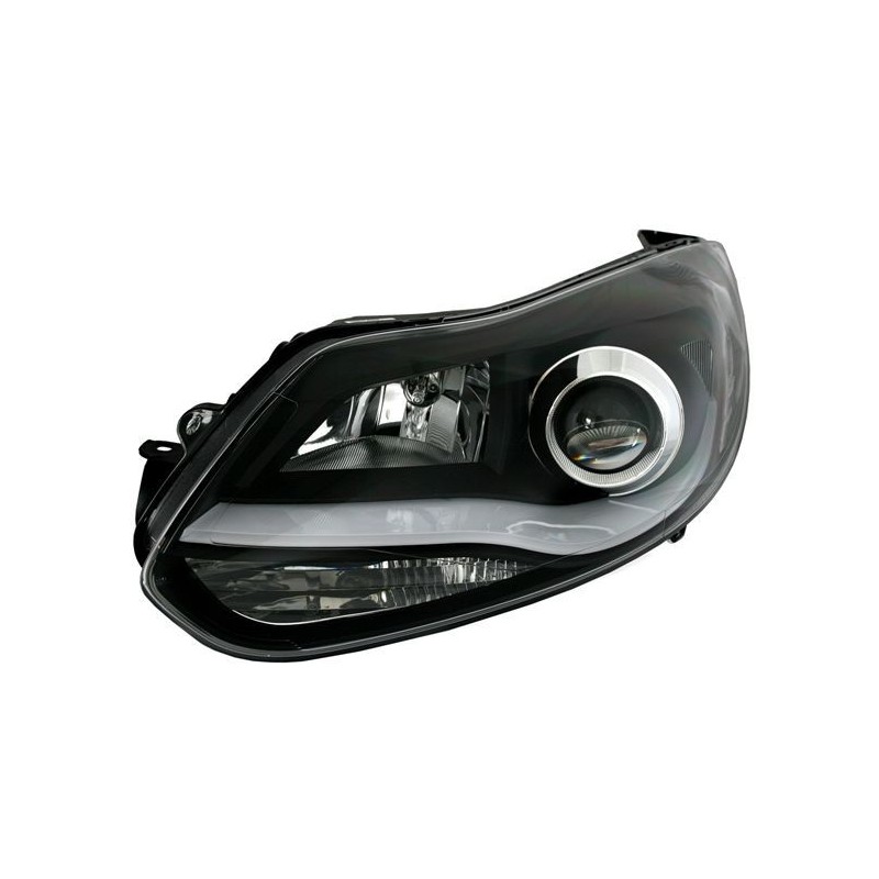 Φανάρια εμπρός led για Ford Focus (20011+) - μαύρα , με λάμπες (Η1) - σετ 2τμχ.