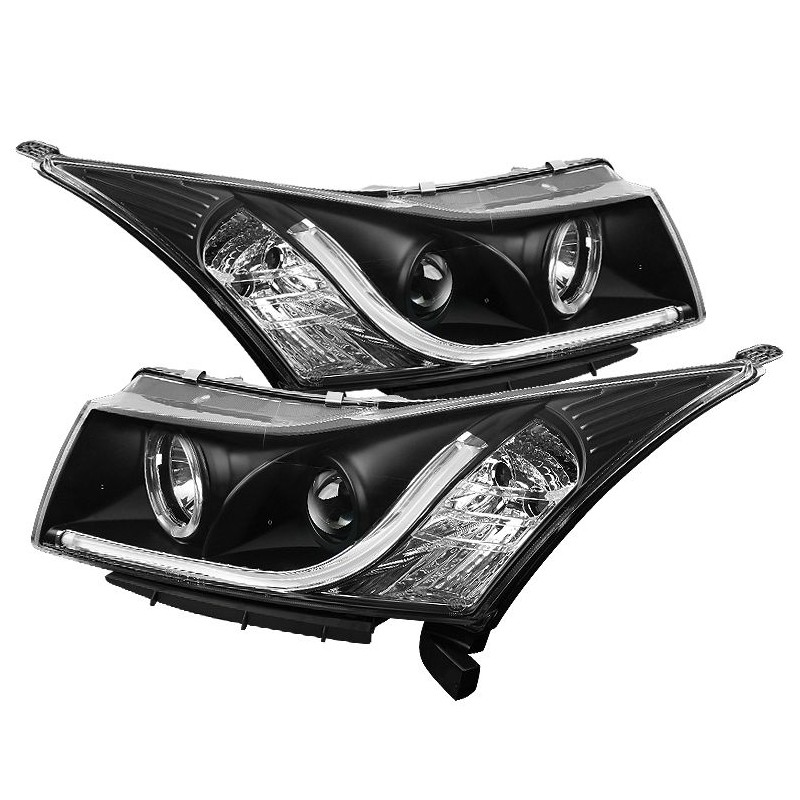 Φανάρια εμπρός led για Chevrolet Cruze (2009-2012) - black , με λάμπες (Η1) - σετ 2τμχ.