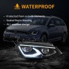 Μπροστινά Φανάρια Set Για Vw Golf VΙI (7) 12-17 Mk8 Golf Look Dynamic Start DRL & Φλας Μαύρα Full Led Με Μοτέρ VLand