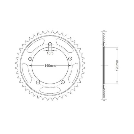 Γρανάζι Τροχού RK B5066-45 (1792) DL1000V-STROM'02-08,ST600GSXR'01-10,TRIUMPH600TT DAYTONA