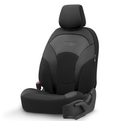 Καλύμματα Αυτοκινήτου Otom Moon Design Universal Βαμβακερό Ύφασμα / Rachel / Δερματίνη Σετ Εμπρός / Πίσω 11 Τεμαχίων Μαύρο MON-1