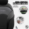 Καλύμματα Αυτοκινήτου Otom Moon Design Universal Βαμβακερό Ύφασμα / Rachel / Δερματίνη Σετ Εμπρός / Πίσω 11 Τεμαχίων Μαύρο MON-1