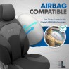 Καλύμματα Αυτοκινήτου Otom Moon Design Universal Βαμβακερό Ύφασμα / Rachel / Δερματίνη Σετ Εμπρός / Πίσω 11 Τεμαχίων Μαύρο MON-1