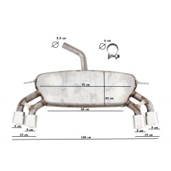 Εξάτμισης Τελικό Για VW Golf VII (7) R-Design (2013-2019) Catback Muffler R & R-Line