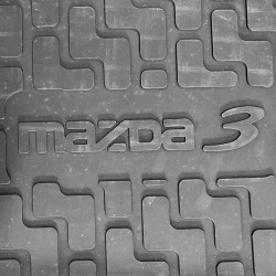 Πατάκια Σκαφάκια 3D Από Λάστιχο Για Mazda 3 03-09 "Star Diamond" 4 Τεμάχια Μαύρα