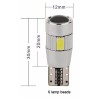 Λάμπες Led T10 12volt 6 Smd Led Canbus Λευκό Φως Canbus 600407 2 Τεμάχια