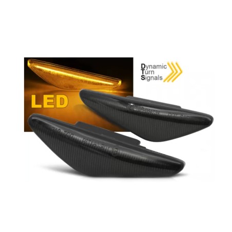 Πλαϊνά Φλας Φτερού Για Bmw 3 E46 Coupe 03-06 Dynamic Led Smoke 2 Τεμάχια