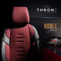 Καλύμματα Αυτοκινήτου Otom "Throne" Universal Λινό Ύφασμα / Rachel / Δερματίνη Σετ Εμπρός / Πίσω 11 Τεμαχίων Κόκκινο / Μαύρο THR