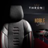Καλύμματα Αυτοκινήτου Otom "Throne" Universal Λινό Ύφασμα / Rachel / Δερματίνη Σετ Εμπρός / Πίσω 11 Τεμαχίων Μαύρο Με Κόκκινη Ρα