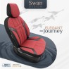 Καλύμματα Αυτοκινήτου Otom "Swan" Universal Λινό Ύφασμα / Rachel / Δερματίνη Σετ Εμπρός / Πίσω 11 Τεμαχίων Κόκκινο /  Μαύρο SWN-