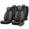 Καλύμματα Αυτοκινήτου Otom Horizon Universal Jacquard / Rachel / Δερματίνη Σετ Εμπρός / Πίσω 11 Τεμαχίων Μαύρο Με Κόκκινο HRZ-18