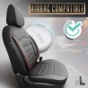 Καλύμματα Αυτοκινήτου Otom Inspire Design Universal Full Δερματίνη Σετ Εμπρός / Πίσω 11 Τεμαχίων Μαύρο Με Κόκκινη Ραφή INS-3503