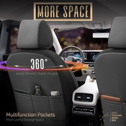 Καλύμματα Αυτοκινήτου Otom Inspire Design Universal Full Δερματίνη Σετ Εμπρός / Πίσω 11 Τεμαχίων Μαύρο Με Κόκκινη Ραφή INS-3503