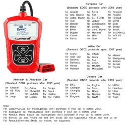 Διαγνωστικό Αυτοκινήτων Ψηφιακό OBDII / EOBD Scanner Konnwei KW310