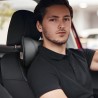 Μαξιλαράκι Αυχένα Αυτοκινήτου Από Δερματίνη Μαύρο Με Σκούρη Γκρι Ραφή  Otom NPW-101 1 Τεμάχιο