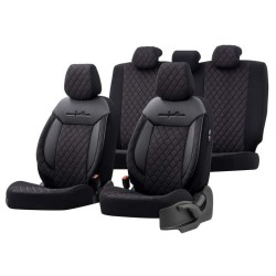 Καλύμματα Αυτοκινήτου Otom Comfortline VIP Design Universal Sued / Rachel / Δερματίνη Καπιτονέ Σετ Εμπρός / Πίσω 11 Τεμαχίων Μαύ