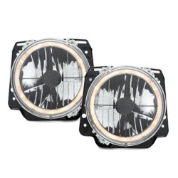 Φανάρια εμπρός angel eyes και σταυρός για Vw Golf II (1983-1993) - chrome ,  χωρίς  λάμπες (Η 4 ) - σετ 2τμχ.