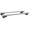 Μπάρες Οροφής Αλουμινίου Universal Rackit RK004-1 135cm Railing System Σετ Με Πόδια Και Κλειδαριά Ασημί 2 Τεμάχια