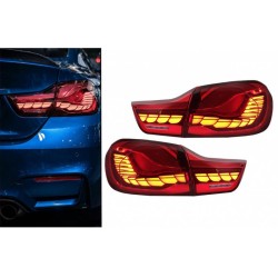 Πισινά Φανάρια Set Για Bmw 4 F32 F33 F36 M4 F82 F83 (2013-03.2019) OLed Dynamic Start Up Κόκκινο/Crystal Vland