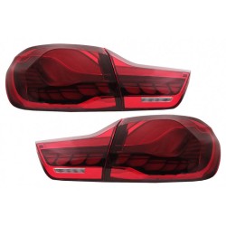 Πισινά Φανάρια Set Για Bmw 4 F32 F33 F36 M4 F82 F83 (2013-03.2019) OLed Dynamic Start Up Κόκκινο/Crystal Vland