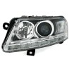 Φανάρια εμπρός για Audi A6 (2004-2007) με led φώτα ημέρας - chrome , χωρίς λάμπες (Η7) - σετ 2τμχ.
