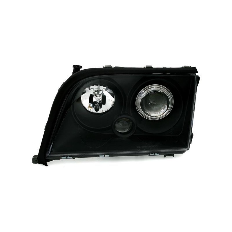 Φανάρια εμπρός για Mercedes W140 sedan (1991-1998) , μαύρα , χωρίς λάμπες (Η7) - σετ 2τμχ.