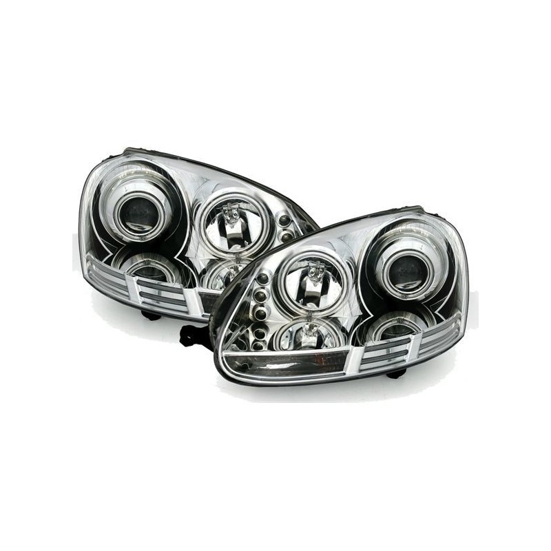 Φανάρια εμπρός led για VW Golf 5 , με λάμπες (Η1) - σετ 2τμχ.