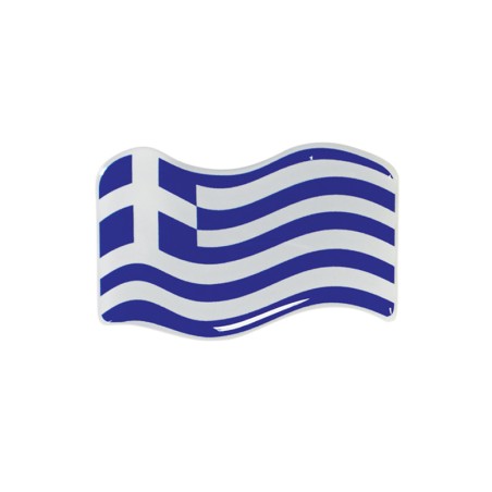 Αυτοκόλλητο Αυτοκινήτου Ελληνική Κυματιστή Σημαία 5cm x 2.5cm Με Επικάλυψη Σμάλτου 1 Τεμάχιο 20923