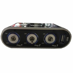 Προέκταση Αναπτήρα Τριπλή Με Usb Και Διακόπτες Μαύρη 0092