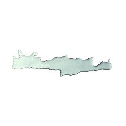 Αυτοκόλλητο Αυτοκινήτου ''Κρήτη΄΄ 20cm x 4.5cm Ασημί Με Επικάλυψη Σμάλτου 1 Τεμάχιο