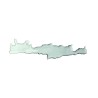 Αυτοκόλλητο Αυτοκινήτου ''Κρήτη΄΄ 20cm x 4.5cm Ασημί Με Επικάλυψη Σμάλτου 1 Τεμάχιο