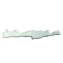 Αυτοκόλλητο Αυτοκινήτου ''Κρήτη΄΄ 20cm x 4.5cm Ασημί Με Επικάλυψη Σμάλτου 1 Τεμάχιο