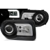 Φανάρια εμπρός με led για Chrysler 300C (2004-2008) - μαύρα , με λάμπες (Η1) - σετ 2τμχ.