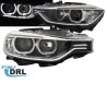 Μπροστινά Φανάρια Set Για Bmw 3 F30/F31 11-15 Led Angel Eyes Μαύρα H7/H7 Με Μοτέρ Depo